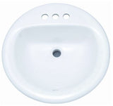 Bathroom Sink with Overflow and 3 Faucet Holes at 4" Centers