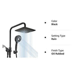 Shower Head Combo, Black 8'' High Pressure Rain/Rainfall Shower Head,5