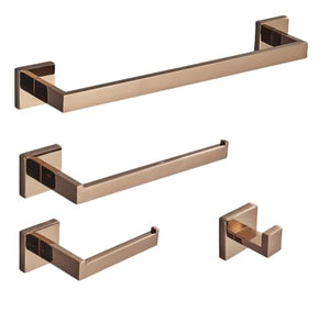 Bathroom Rose Gold Hardware Set Stainless Steel Robe Hook Towel Bar Toilet