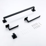 Bathroom Accessories Set Matte Black Wall Shelf Toilet Roll Paper Holder