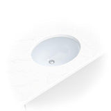 Porcelain Ceramic Undermount Bathroom Vanity Vessel Sink, White