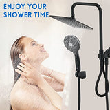 Shower Head Combo, Black 8'' High Pressure Rain/Rainfall Shower Head,5