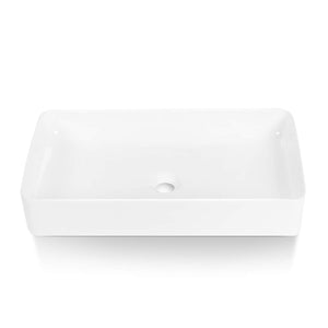 Rectangular Ceramic Countertop Bathroom Vanity Vessel Sink BVS2414A-OK