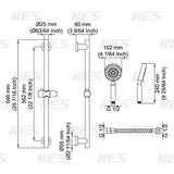 Shower Head with Hose, 5-Function Hand Shower with Wall Mount Slide Bar Set