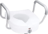 Raised Toilet Seat With Handles, 5" Toilet Seat Riser with Arms, Handicap Raised Toilet Seat