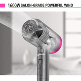 Dryer 1600W, Portable Lightweight Fast Drying Negative Ion Hairdryer