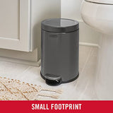 Steel Round Step-On Trash Can, 1.6-Gallon