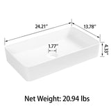 Rectangular Ceramic Countertop Bathroom Vanity Vessel Sink BVS2414A-OK