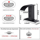 Sensor Matte Black Touchless Bathroom Sink Faucet with Hole Cover Plate