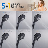 Shower Head Combo, Black 8'' High Pressure Rain/Rainfall Shower Head,5