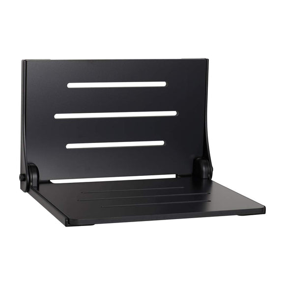 Folding Wall Mount Shower Bench Seat with Matte Black Frame