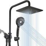 Shower Head Combo, Black 8'' High Pressure Rain/Rainfall Shower Head,5