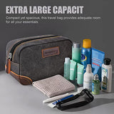 Travel Toiletry Bag for Men, Leather and Canvas Toiletry Bags