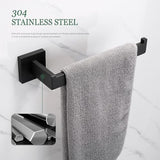 Bathroom Accessories Set Matte Black Wall Shelf Toilet Roll Paper Holder