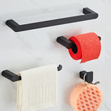 Bathroom Accessories Sets 4 Wall Mounted Towel Bar Robe Hooks Toilet Paper Roll