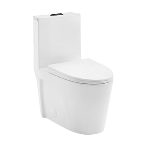 Piece Elongated Toilet Dual Vortex Flush, Black Hardware