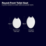 Round-front, Slow-Close, Wood, White toilet seat