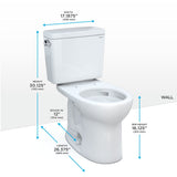 Two-Piece Round 1.28 GPF Universal Height TORNADO FLUSH Toilet