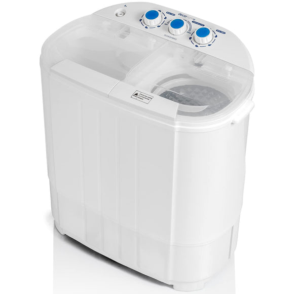 Washing Machine with Twin Tub for Wash and Spin Dry, Portable,