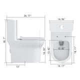 Elongated Standard One Piece Toilet with Comfortable Seat Height