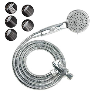 Shower Head with On/Off Switch - 5 Spray Settings 6.5 Feet Extra Long Hose High