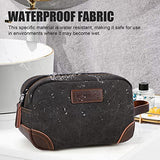 Travel Toiletry Bag for Men, Leather and Canvas Toiletry Bags