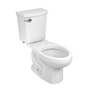 Toilet, Elongated Front, Standard Height, White, 1.1 gpf