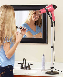 Hair Dryer Stand Holder - Hands Free, Adjustable Height