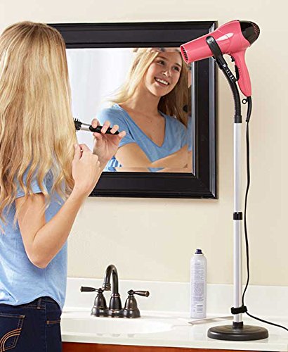 Hair Dryer Stand Holder - Hands Free, Adjustable Height