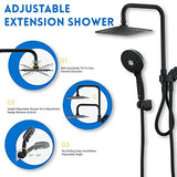 Shower Head Combo, Black 8'' High Pressure Rain/Rainfall Shower Head,5