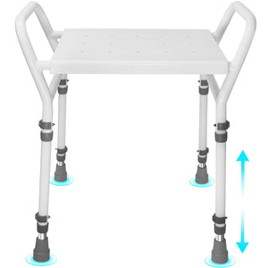 Seat with Arm for Inside Shower - Adjustable Shower Stool