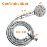 Shower Head with On/Off Switch - 5 Spray Settings 6.5 Feet Extra Long Hose High