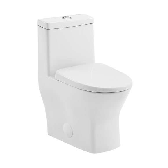 Toilet Dual Flush 1.1/1.6 GPF with Side Holes, Glossy White