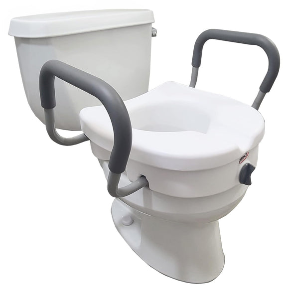 Raised Toilet Seat With Handles, 5