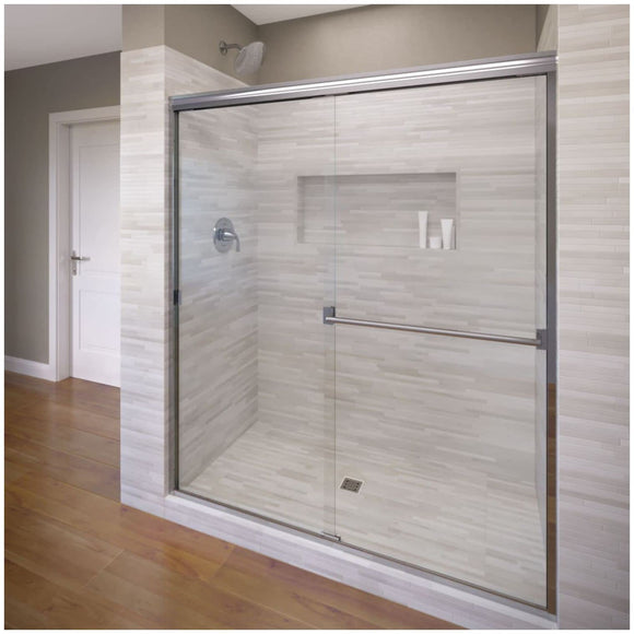 Classic Sliding Shower Door, Chrome, Silver