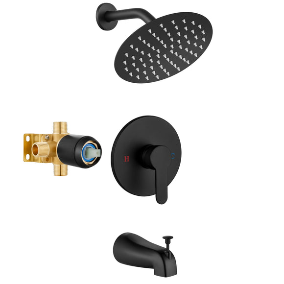 Shower Faucet Set with 8 Inch Rainfall Round Showerhead