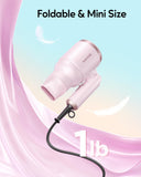 Dryer with Diffuser, Mini Hair Dryer with Folding Handle