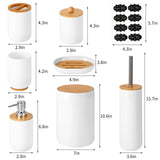 Accessories, 8pcs Bathroom Accessory Set with Trash Can, Toothbrush Holder