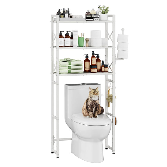 Toilet Storage Rack with Toilet Paper Holder, Heavy Duty Metal