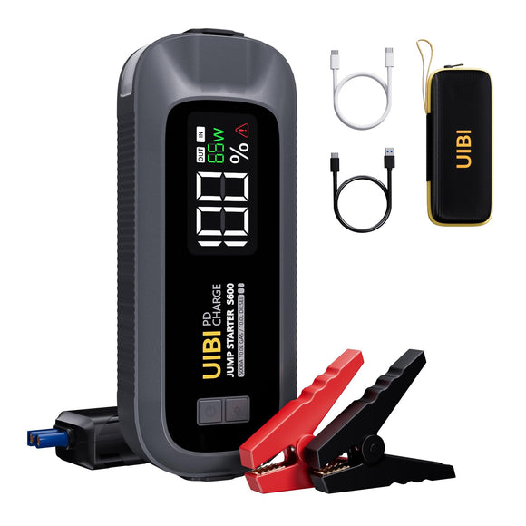 S600 Jump Starter, 5000A Car Battery Jumper Starter with Battery Pack, Power Bank with 65W Fast Charging, LCD, LED Light