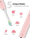 Electric Toothbrush with 6 Brush Heads for Adults and Kids, One Charge for 90 Days, Wireless