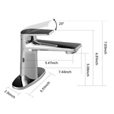 Bathroom Faucet Automatic Motion Sensor Faucet with 1 Handle 2 Sensor Modes Hands-Free