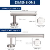 Bathroom Hardware Set- Premium 304 Stainless Steel Toilet Roll Holder and Towel Rack