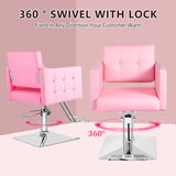 Pink Salon Chair for Hair Stylist,Barber Chari Hair Chair, Stylist Chair