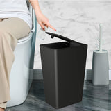 Bathroom Small Trash Can with Lid,10L / 2.6 Gallon Slim Garbage Bin