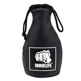 INNOLIFE Boxing Slip Bag, Boxing Dodge Hide Speed Bag Maize Ball Leather Ball for Reflex Training, Boxing, Kickboxing, MMA Pendulum Training (Black (Filler Already Included)) INNOLIFE