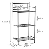 3-Tier Freestanding Multipurpose Storage Shelves Heavy Duty Metal