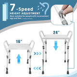 Seat with Arm for Inside Shower - Adjustable Shower Stool