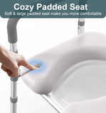 Raised Toilet Seat with Handles, 500lb Toilet Seat Riser