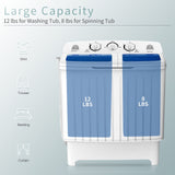 Portable Washing Machine, Twin Tub 18 Lbs Capacity, Washer